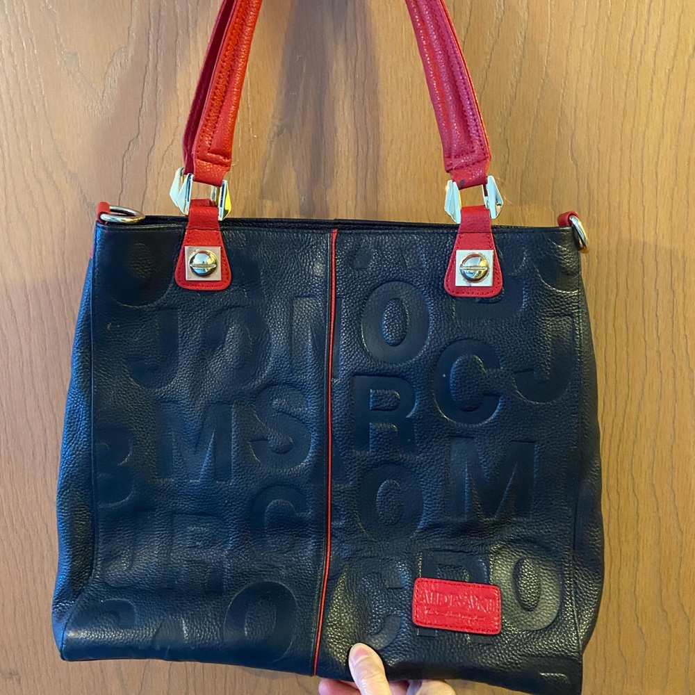 NWOT - AIDRANI Red and Black Embossed Tote Bag